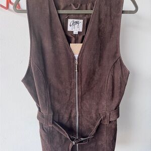 Gypsy Brown Suede Vest with Belt